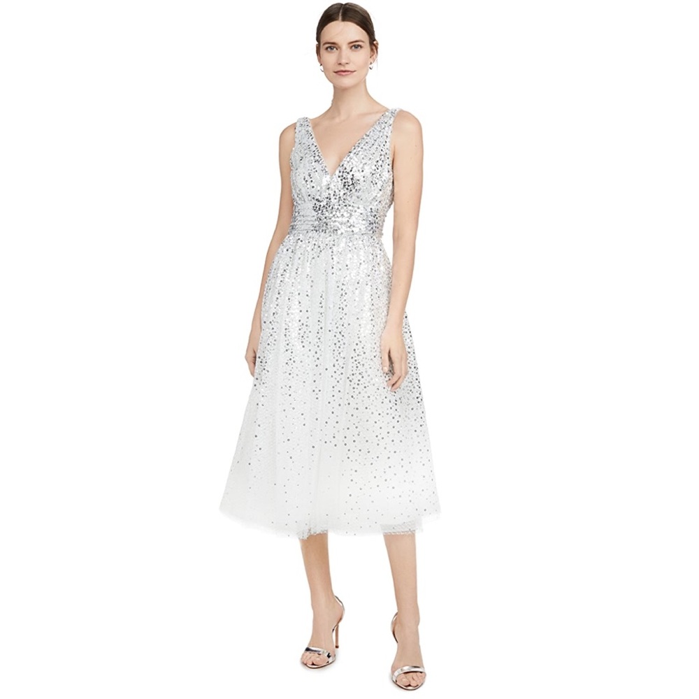 Marchesa Notte Degrade sequin gown tea length - Picture 5 of 14